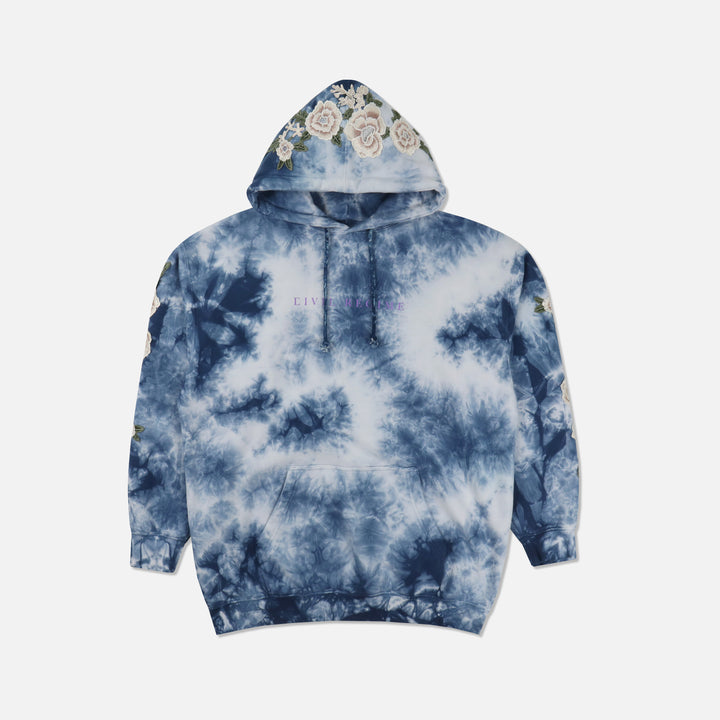 Civil Regime (White) Roses Hoodie in Clouds Wash